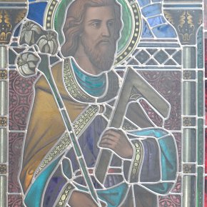 Altach, St. Nikolaus, Glasfenster 19. Jh. aus Vorgängerkirche