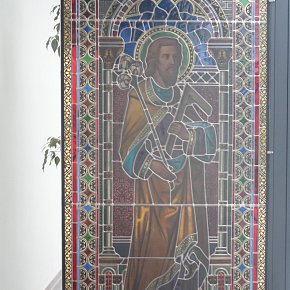 Altach, St. Nikolaus, Glasfenster 19. Jh. aus Vorgängerkirche