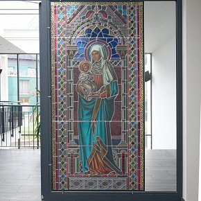 Altach, St. Nikolaus, Glasfenster 19. Jh. aus Vorgängerkirche