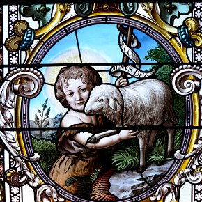 Übersaxen, Pfarrkirche Hl. Bartholomäus, Johannes der Täufer  Ecce Agnus Dei Lamm Gottes