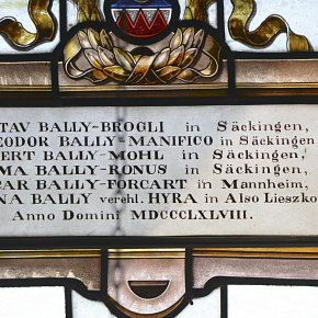 Übersaxen, Pfarrkirche Hl. Bartholomäus, Stifter Gustav Bally Brogli in Säckingen etc.