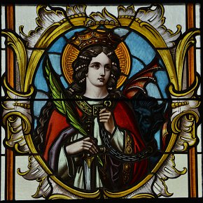 Braz, Pfarrkirche Hl. Nikolaus, Fenster Gewidmet von Juliana Vonbank 1905