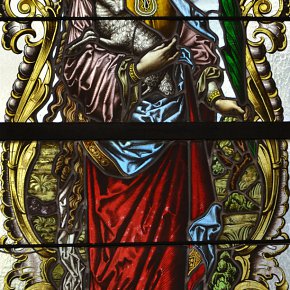 Braz, Pfarrkirche Hl. Nikolaus, St. Agnes, 1896 Glasmalereianstalt Dornbirn Schnitzler