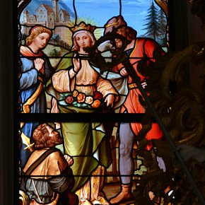Braz, Pfarrkirche Hl. Nikolaus, St. Elisabeth, Gewd. v. Jonas u. Cäcilia Dietrich 1897