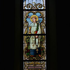 Braz, Pfarrkirche Hl. Nikolaus,St. Stanislaus, 1896 Glasmalereianstalt Dornbirn