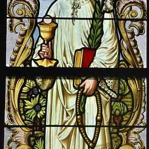 Braz, Pfarrkirche Hl. Nikolaus, St. Stanislaus, 1896 Glasmalereianstalt Dornbirn Schnitzler