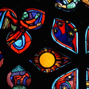 Feldkirch, Dompfarrkirche hl. Nikolaus, Rosette Schöpfung, Martin Häusle 1960