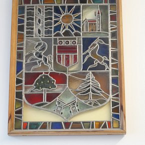 Glaser Meisterarbeit 1959 von Marianne Feigl, Leihgabe Glasmarte Bregenz