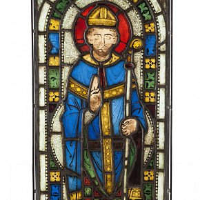 Glasfenster aus Göfis Hl. Nikolaus von 1230 , vorarlberg museum, Foto Markus Tretter