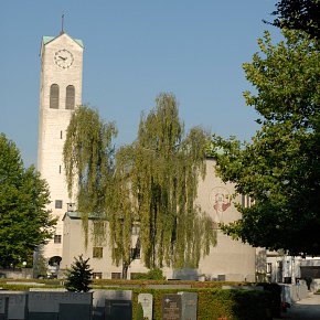 Lustenau-Rheindorf, Erlöserkirche, 1933/34 Architekten Willy Braun und Emanuel Thurnherr, 1935 geweiht
