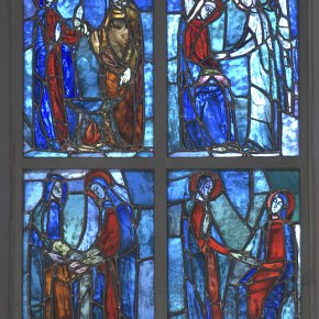 Raggal - Marul, Kuratienkirche Hl. Katharina, hl. Katharina, Attribut Rad, sie sollte gerädert werden, ila Bjelik-Stöhr, 1948