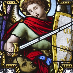 Mäder, Hl. Bartholomäus, Detail St. Michael, 1900