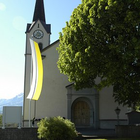 Müselbach (Alberschwende), Herzen Jesu und Mariae, Fronleichnam, Festfahne