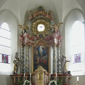 Nüziders, Hll. Viktor und Markus, Chor, hl. Meinrad, hl. Gerold, Andreas Amann 1954