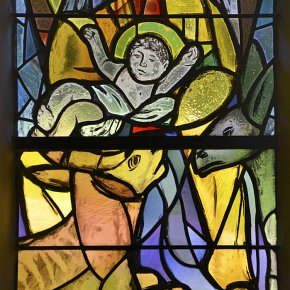 Riezlern-Schwende, Fatima Kapelle Maria Dank, Geburt Christi, Detail​, Hubert Berchtold 1949