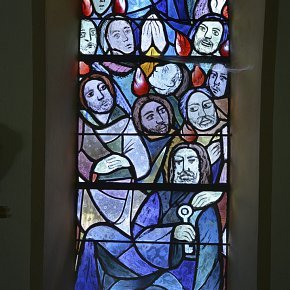 Riezlern-Schwende, Fatima Kapelle Maria Dank, Pfingstwunder​, Hubert Berchtold 1949, Ausführung Mayer-Zettler, München
