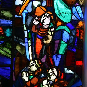 Sippersegg (Hittisau), Kapelle Mariä Himmelfahrt, Detail, Martin Häusle 1953, Ausführung Dallaserra Dornbirn