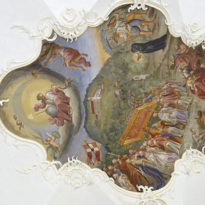 Viktorsberg, St. Viktor, Marter des hl. Eusebius, Einbringung der Kopfreliquie des hl. Viktor und Legende des hl. Eusebius und Stifter Graf Rudolf IV