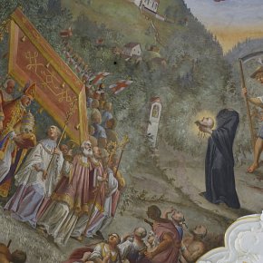Viktorsberg, St. Viktor, Marter des hl. Eusebius, Einbringung der Kopfreliquie des hl. Viktor und Legende des hl. Eusebius und Stifter Graf Rudolf IV