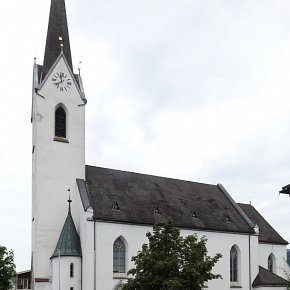 Weiler, Pfarrkirche zum Heiligsten Herzen Jesu, Neubau Plan Friedrich von Schmidt, 1875/76